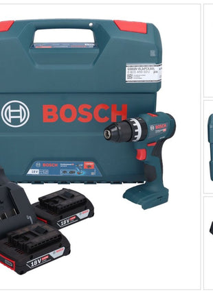 Bosch GSB 18V-45 Professional Akku Schlagbohrschrauber 18 V 45 Nm ( 06019K3302 ) Brushless + 2x Akku 2,0 Ah + Ladegerät + L-Case