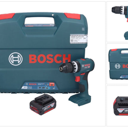Bosch GSB 18V-45 Professional Akku Schlagbohrschrauber 18 V 45 Nm Brushless + 1x Akku 4,0 Ah + L-Case - ohne Ladegerät