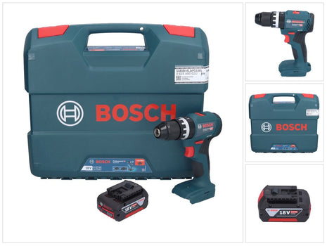 Bosch GSB 18V-45 Professional 18 V 45 Nm Brushless trapano avvitatore a percussione senza filo + 1x batteria 4,0 Ah + L-Case - senza caricabatterie