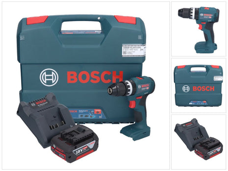 Bosch GSB 18V-45 Profesjonalna akumulatorowa wiertarko-wkrętarka udarowa 18 V 45 Nm bezszczotkowa + 1x akumulator 4,0 Ah + ładowarka + walizka L