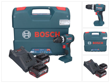 Bosch GSB 18V-45 Professional Perceuse-visseuse à percussion sans fil 18 V 45 Nm Brushless + 2x batterie 5,0 Ah + chargeur + L-Case