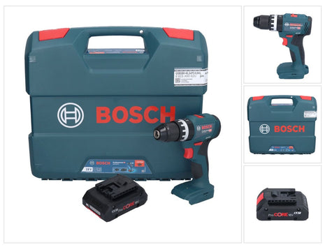 Bosch GSB 18V-45 Taladro percutor inalámbrico profesional 18 V 45 Nm sin escobillas + 1x batería ProCORE 4,0 Ah + L-Case - sin cargador