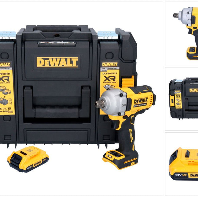 DeWalt DCF 892 NT Akku Schlagschrauber 18 V 813 Nm 1/2" Brushless + 1x Akku 2,0 Ah + TSTAK - ohne Ladegerät