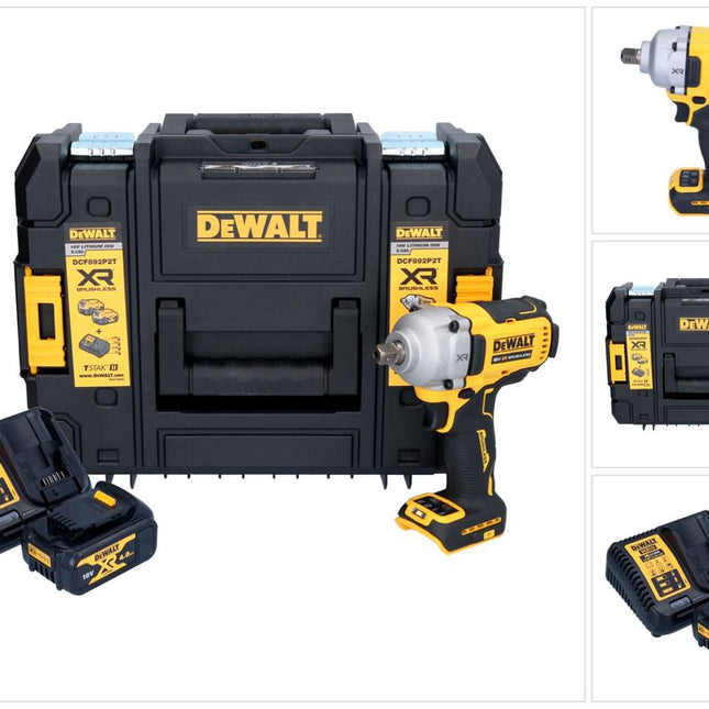 DeWalt DCF 892 M1T Akku Schlagschrauber 18 V 813 Nm 1/2" Brushless + 1x Akku 4,0 Ah + Ladegerät + TSTAK