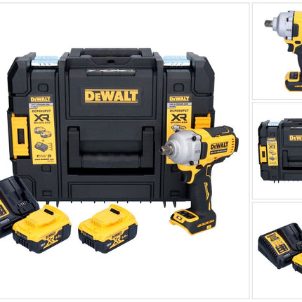 DeWalt DCF 892 P2T Akku Schlagschrauber 18 V 813 Nm 1/2" Brushless + 2x Akku 5,0 Ah + Ladegerät + TSTAK