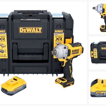 DeWalt DCF 892 NT Akku Schlagschrauber 18 V 813 Nm 1/2" Brushless + 1x Powerstack Akku 5,0 Ah + TSTAK - ohne Ladegerät