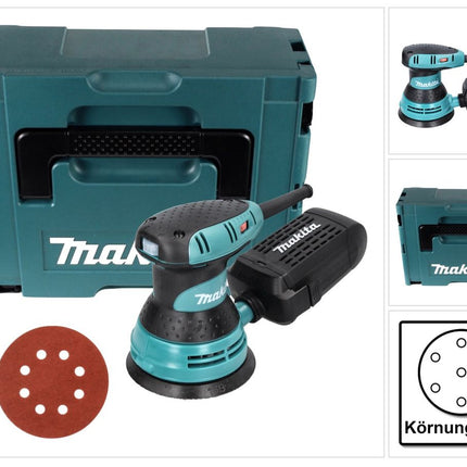 Makita BO 5031 Exzenterschleifer 300 Watt 125 mm + 50x Schleifpapier K320 + Makpac