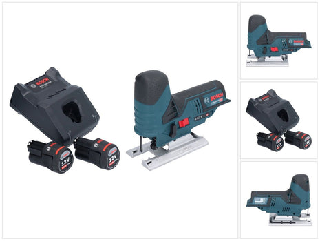 Bosch GST 12V-70 Sierra de calar profesional a batería 12 V 70 mm + 2x baterías 3,0 Ah + cargador