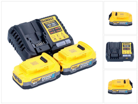 DeWalt DCB 1104 E2 Akku Starter Set 12 V / 18 V 2x Powerstack Akku 1,7 Ah + DCB 1104 Ladegerät