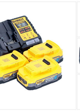 DeWalt DCB 1104 E3 Akku Starter Set 12 V / 18 V 3x Powerstack Akku 1,7 Ah + DCB 1104 Ladegerät