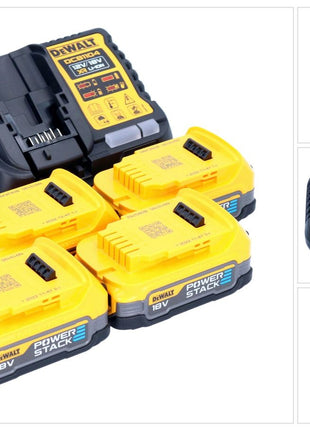 DeWalt DCB 1104 E4 Akku Starter Set 12 V / 18 V 4x Powerstack Akku 1,7 Ah + DCB 1104 Ladegerät