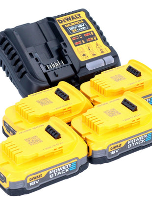 DeWalt DCB 1104 E4 Akku Starter Set 12 V / 18 V 4x Powerstack Akku 1,7 Ah + DCB 1104 Ladegerät