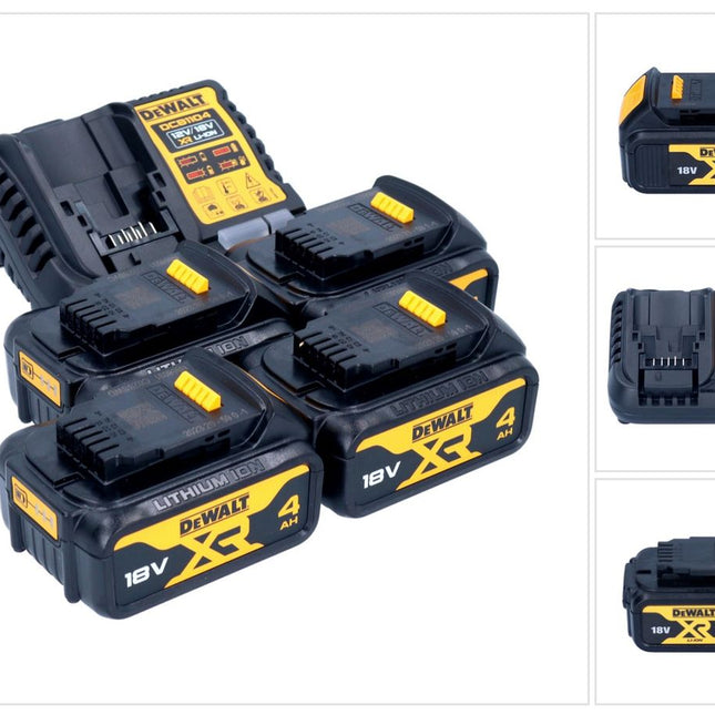 DeWalt DCB 1104 M4 Akku Starter Set 12 V / 18 V 4x Akku 4,0 Ah + DCB 1104 Ladegerät