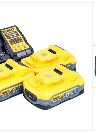 DeWalt DCB 1104 H3 kit de inicio de batería 12 V / 18 V 3x batería Powerstack 5,0 Ah + cargador DCB 1104