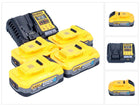 DeWalt DCB 1104 H4 Batterie Starter Set 12 V / 18 V 4x Powerstack Batterie 5.0 Ah + DCB 1104 chargeur