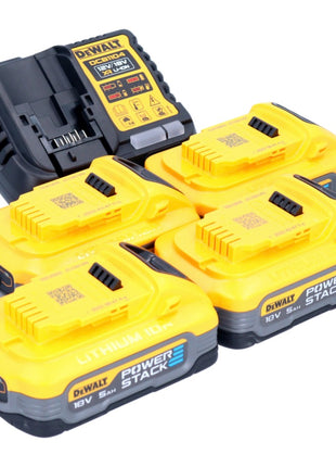 Zestaw startowy akumulatorów DeWalt DCB 1104 H4 12 V / 18 V 4x akumulator Powerstack 5,0 Ah + ładowarka DCB 1104