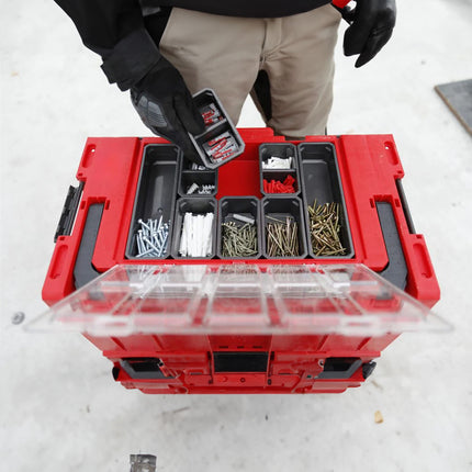 Toolbrothers RHINO XL Werkzeugkoffer ULTRA Handling+ Höhe L 26 l IP66 mit herausnehmbaren Trennwänden + Boxen