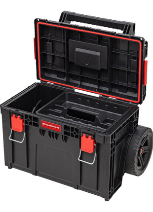 Toolbrothers RHINO XL Cart ECO Mobiler Werkzeugkoffer stapelbar 590 x 425 x 660 mm 37 l IP66 100 kg belastbar mit Doppelteleskopstiel aus Aluminium