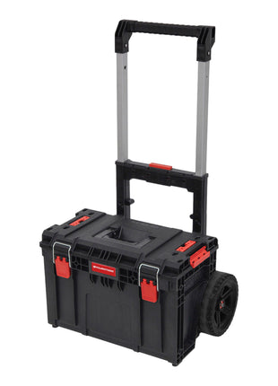 Toolbrothers RHINO XL Cart ECO Mobiler Werkzeugkoffer stapelbar 590 x 425 x 660 mm 37 l IP66 100 kg belastbar mit Doppelteleskopstiel aus Aluminium