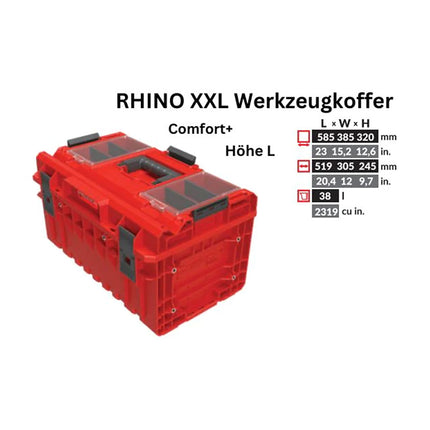 Toolbrothers RHINO XXL Werkzeugkoffer ULTRA Comfort+ Höhe L 38 l IP66 mit herausnehmbaren Trennwänden
