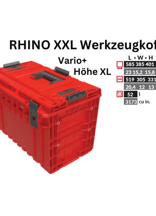 Mallette à outils Toolbrothers RHINO XXL ULTRA Vario+ hauteur XL Organisateur modulaire sur mesure 585 x 385 x 420 mm 52 l empilable IP66