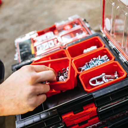 Toolbrothers RHINO XXL Organizer ECO Höhe M+ Boxen 4 l IP66 mit herausnehmbaren Boxen