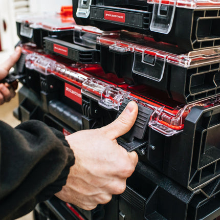Toolbrothers RHINO XXL Organizer ECO Höhe XL Boxen 13,5 l IP66 mit herausnehmbaren Boxen + Trennwänden