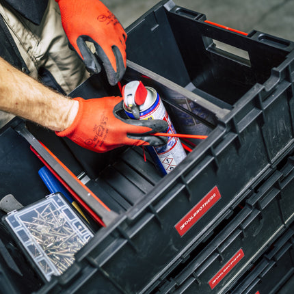 Toolbrothers RHINO XXL Werkzeug Box ECO Custom 35 l stapelbar mit herausnehmbaren Trennwänden