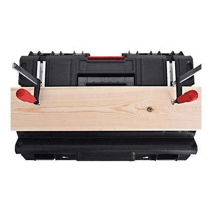 Toolbrothers RHINO XXL Werkzeugkoffer ECO Work+ Höhe M 15,4 l IP66 mit herausnehmbaren Trennwänden + Boxen