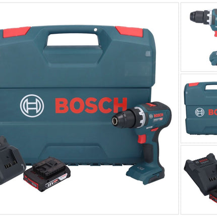 Bosch GSR 18V-55 Professional Akku Bohrschrauber 18 V 55 Nm Brushless + 1x Akku 2,0 Ah + Ladegerät + L-Case