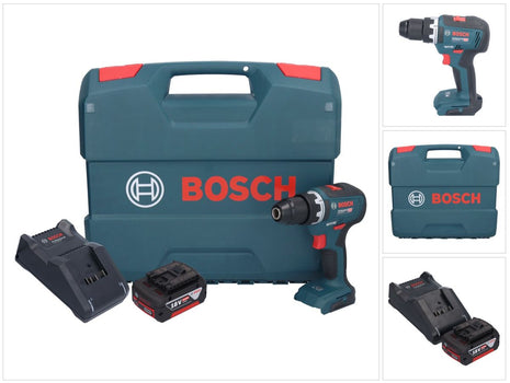 Bosch GSR 18V-55 Taladro atornillador inalámbrico profesional 18 V 55 Nm sin escobillas + 1x batería 5,0 Ah + cargador + maletín L