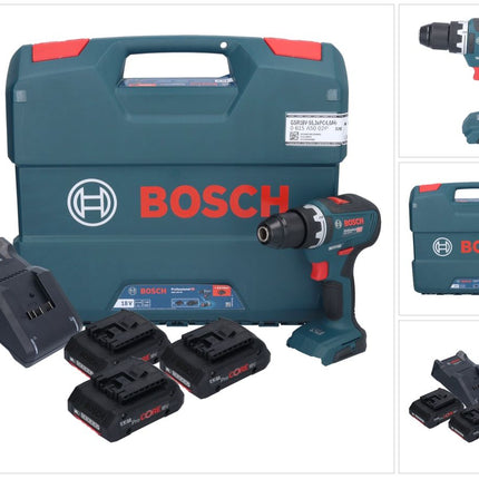 Bosch GSR 18V-55 Professional Akku Bohrschrauber 18 V 55 Nm Brushless ( 0615A5002P ) + 3x ProCORE Akku 4,0 Ah + Ladegerät + L-Case