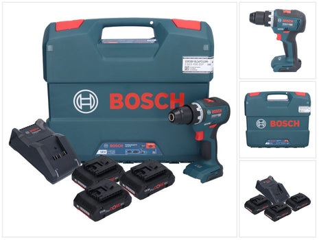 Bosch GSR 18V-55 Professional taladro atornillador inalámbrico 18 V 55 Nm sin escobillas (0615A5002P) + 3x batería ProCORE 4,0 Ah + cargador + estuche L