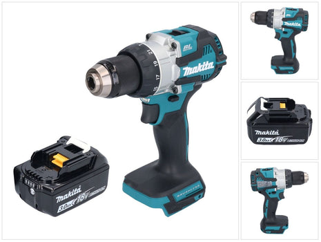 Taladro percutor inalámbrico Makita DHP 489 F1 18 V 73 Nm sin escobillas + 1x batería 3,0 Ah - sin cargador