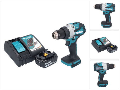 Makita DHP 489 RF1 Akku Schlagbohrschrauber 18 V 73 Nm Brushless + 1x Akku 3,0 Ah + Ladegerät