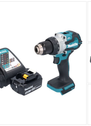 Makita DHP 489 RM1 Akku Schlagbohrschrauber 18 V 73 Nm Brushless + 1x Akku 4,0 Ah + Ladegerät