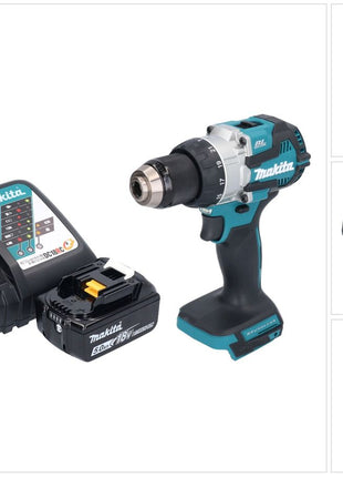 Taladro percutor inalámbrico Makita DHP 489 RT1 18 V 73 Nm sin escobillas + 1x batería 5,0 Ah + cargador