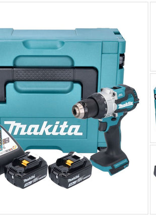 Makita DHP 489 RFJ Akku Schlagbohrschrauber 18 V 73 Nm Brushless + 2x Akku 3,0 Ah + Ladegerät + Makpac