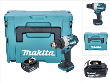 Makita DHP 489 M1J trapano a percussione a batteria 18 V 73 Nm brushless + 1x batteria ricaricabile 4,0 Ah + Makpac - senza caricabatterie