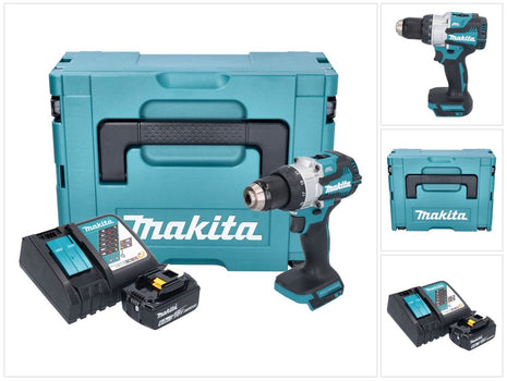 Makita DHP 489 RG1J trapano a percussione a batteria 18 V 73 Nm brushless + 1x batteria ricaricabile 6,0 Ah + caricabatterie + Makpac