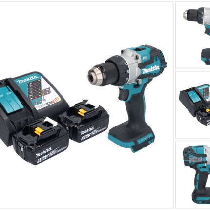 Makita DDF 489 RT Akku Bohrschrauber 18 V 73 Nm Brushless + 2x Akku 5,0 Ah + Ladegerät