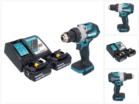 Makita DDF 489 RT cordless drill driver 18 V 73 Nm brushless + 2x rechargeable battery 5.0 Ah + charger