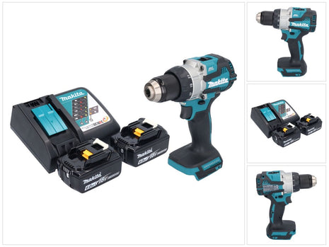 Makita DDF 489 RG taladro atornillador inalámbrico 18 V 73 Nm sin escobillas + 2 baterías 6,0 Ah + cargador