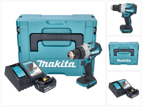 Makita DDF 489 RM1J taladro atornillador inalámbrico 18 V 73 Nm sin escobillas + 1x batería 4,0 Ah + cargador + Makpac