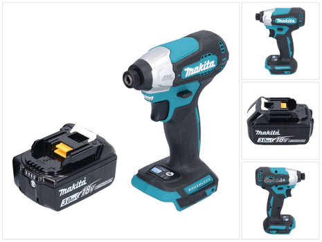 Makita DTD 157 F1 Llave de impacto a batería 18 V 140 Nm 1/4" sin escobillas + 1x batería 3,0 Ah - sin cargador