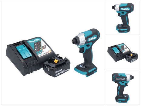 Makita DTD 157 RF1 akumulatorowy klucz udarowy 18 V 140 Nm 1/4" bezszczotkowy + 1x akumulator 3,0 Ah + ładowarka