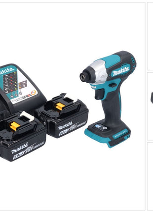 Makita DTD 157 RT Akku Schlagschrauber 18 V 140 Nm 1/4" Brushless + 2x Akku 5,0 Ah + Ladegerät