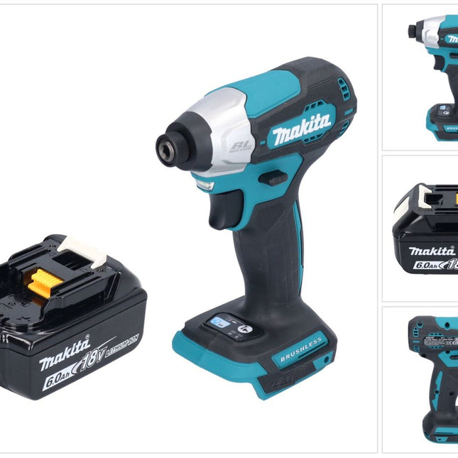 Makita DTD 157 G1 Akku Schlagschrauber 18 V 140 Nm 1/4" Brushless + 1x Akku 6,0 Ah - ohne Ladegerät