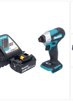 Makita DTD 157 RG1 clé à chocs sans fil 18 V 140 Nm 1/4" sans balai + 1x batterie 6,0 Ah + chargeur