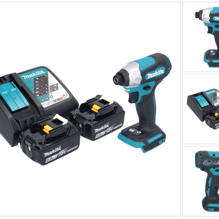 Makita DTD 157 RG Akku Schlagschrauber 18 V 140 Nm 1/4" Brushless + 2x Akku 6,0 Ah + Ladegerät